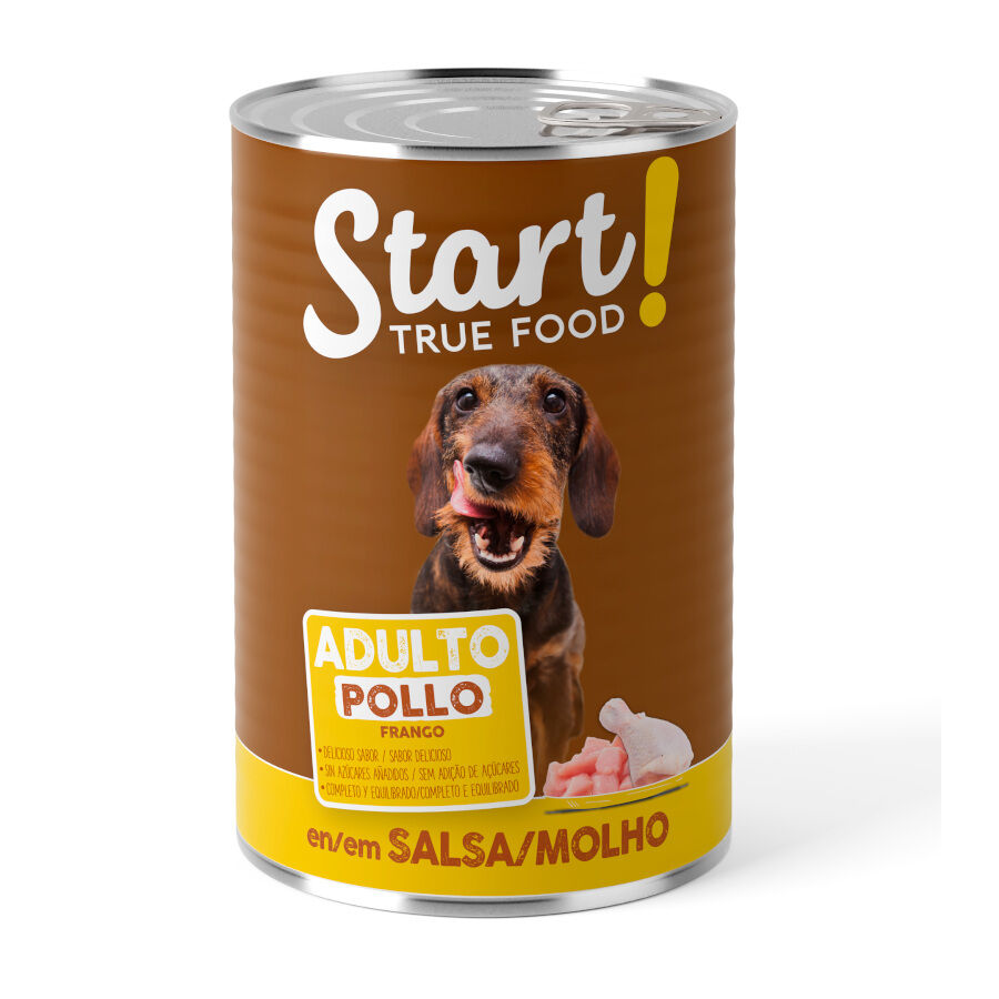 Start! Adulto Frango, Vitela e Cordeiro em Molho lata para cães - Multipack 6, , large image number null